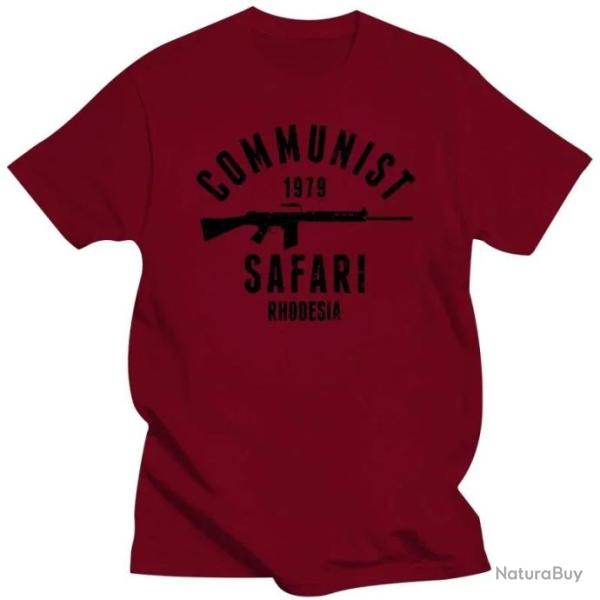 T-shirt "Communist Safari Rhodesia" - Rouge