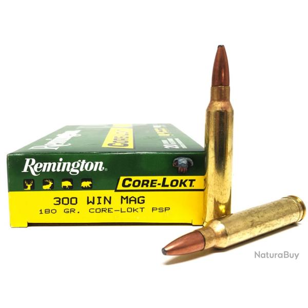 MUNITION REMINGTON 300 WIN MAG CORE-LOKT PSP 180GR VENDU A L'UNITE  !! FDP INCLUS !!