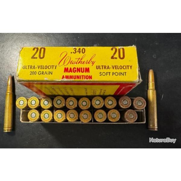 340 Weatherby Magnum 1 boites de balles 200  /240 grains Soft point