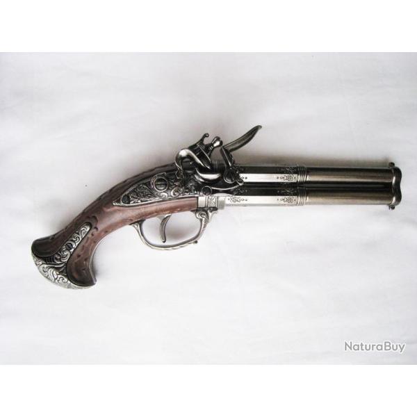 PISTOLET A SILEX 2 CANONS FRANCE 18�me - Ref.1308
