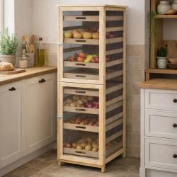 Garde manger fruitier/ l&eacute;gumier en h&ecirc;tre hauteur 150 cm
