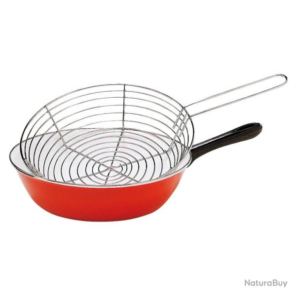 Pole  friture 26 cm avec panier gouttoir en acier