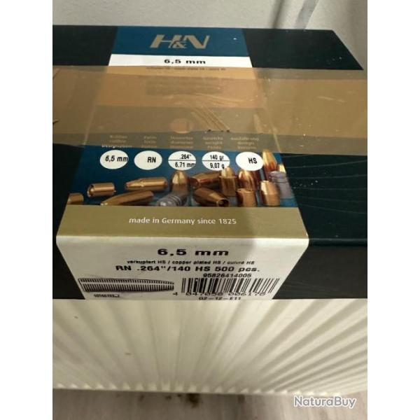 ogives 6,5 mm 140grain carton de 500