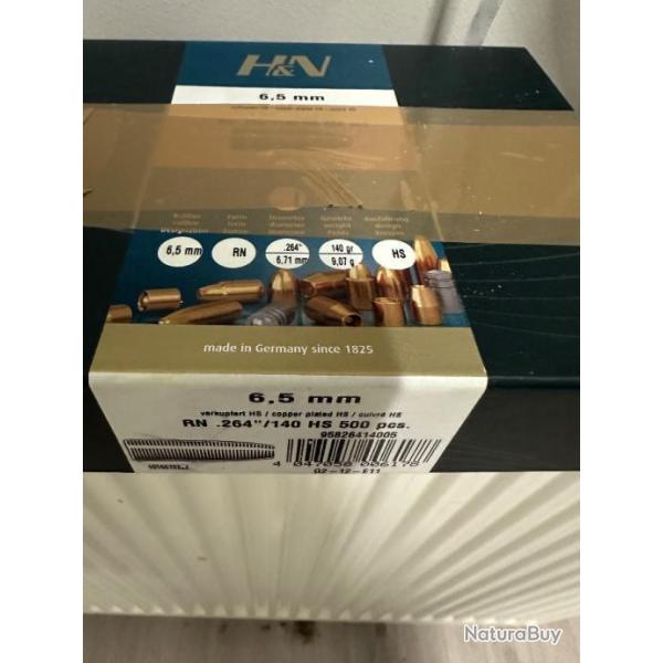 ogives 6,5 mm 140grain carton de 500