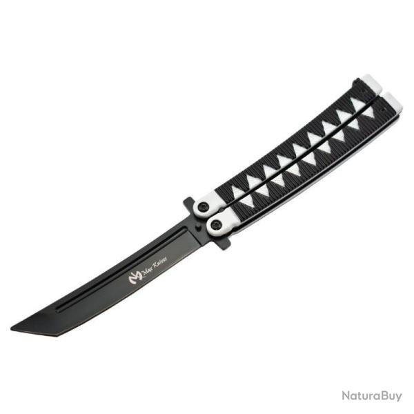 COUTEAU PAPILLON MAX KNIVES LAME ACIER NOIRE 3CR13 MANCHE NINJA