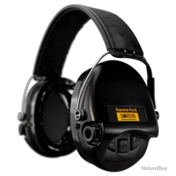 Casque anti-bruit Supr�me Pro-X LED noir serre-t�te cuir noir