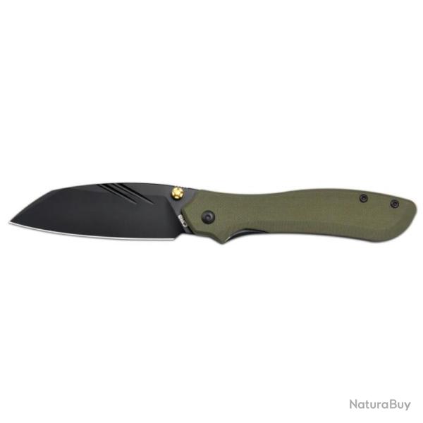 Couteau Pliant CJRB Fugly Green Lame Acier AR-RPM9 Manche G10 Linerlock Clip IKBS J1957GN