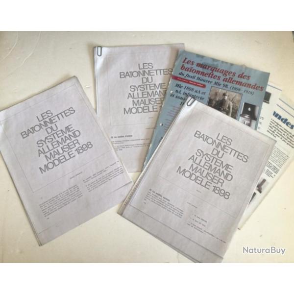 ALLEMAGNE- DOSSIER COLLECTIONNEUR BA�ONNETTE ALLEMANDE MAUSER 1888 fac simil�