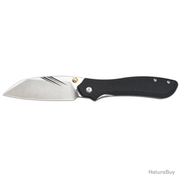 Couteau Pliant CJRB Fugly Black Lame Acier AR-RPM9 Manche G10 Linerlock Clip IKBS J1957BK