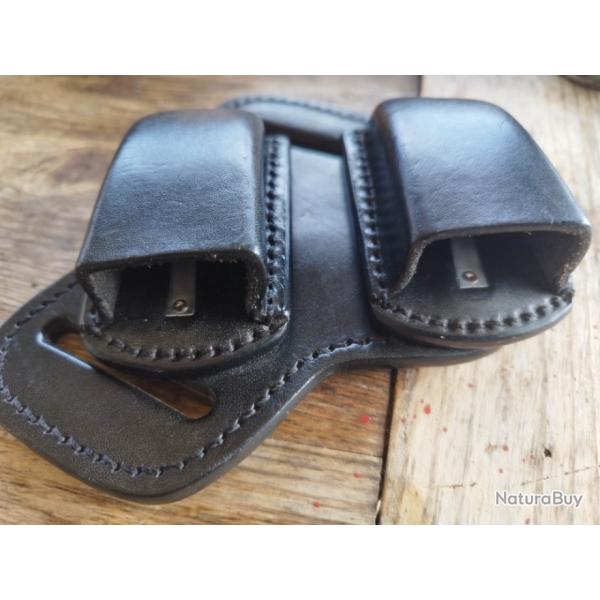 Porte chargeurs ceinture en cuir