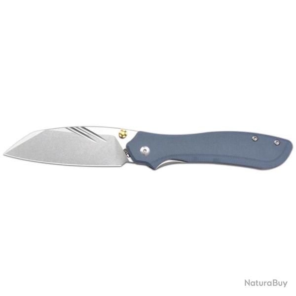 Couteau Pliant CJRB Fugly Gray Lame Acier AR-RPM9 Manche G10 Linerlock Clip IKBS J1957BGY