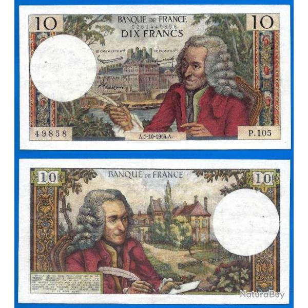 France 10 Francs 1964 1 Octobre Billet Voltaire Franc