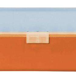 BOITE DE RANGEMENT ORANGE COUVERCLE TRANSPARENT 50 MUNITIONS CAL 223