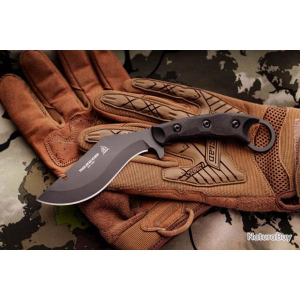 Couteau TOPS Trailhead Kukri Lame Acier Carbone 1095 Manche Micarta �tui Kydex Made USA TPTDKR01