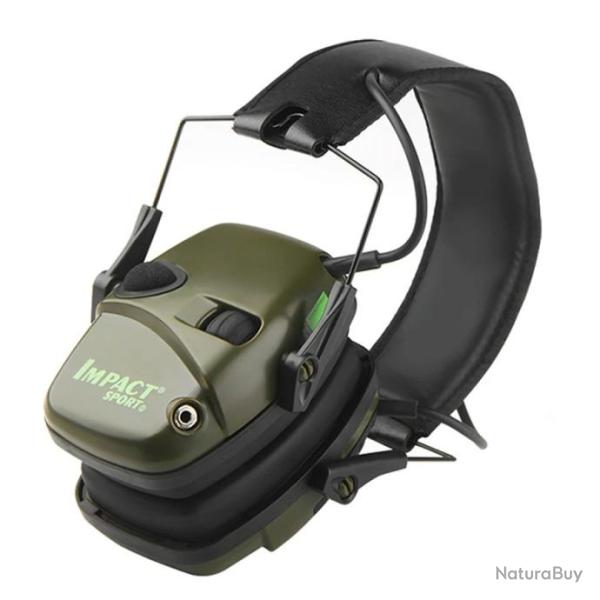 Casque de protection auditive �lectronique - 22 dB - Vert - LIVRAISON GRATUITE