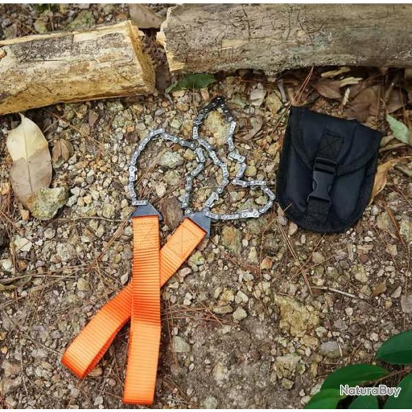 Pocket-scie scie � fil portable outils de sauvetage cha�ne 65 cm + manche 17 cm A