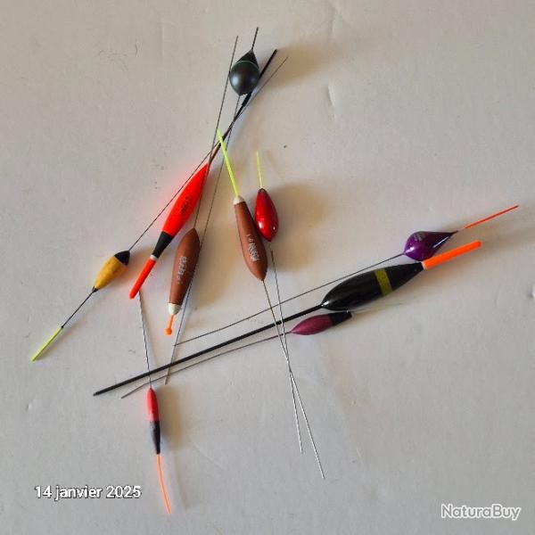 Lot de 10 flotteurs pour la friture, la p�che aux  poissons de tailles moyennes