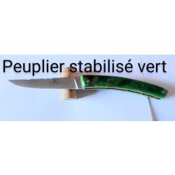 Couteau le Thiers pliant en peuplier stabilisé vert