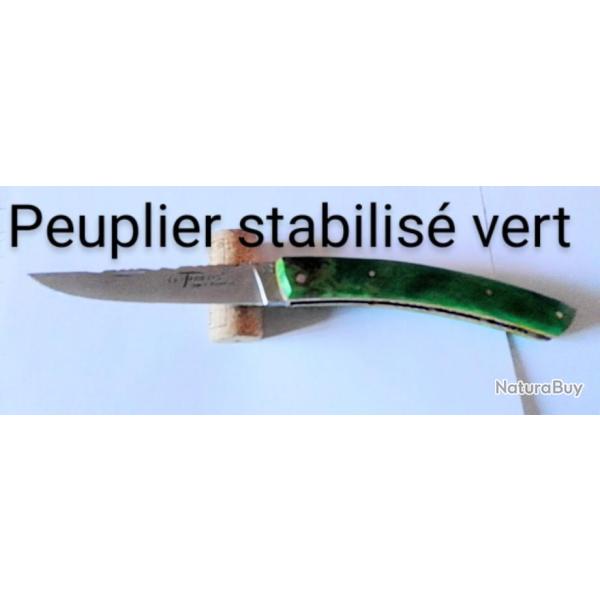 Couteau le Thiers pliant en peuplier stabilis vert