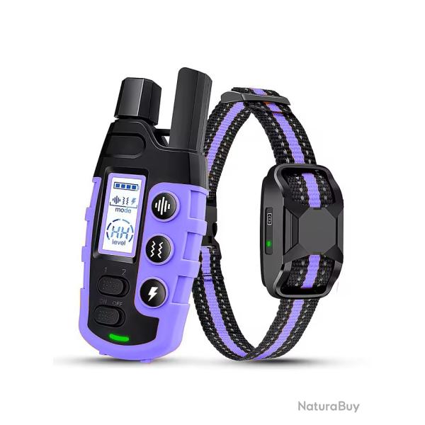 1 COLLIER DE DRESSAGE POUR CHIEN - VIOLET - MANUEL EN FRAN�AIS - LIVRAISON GRATUITE