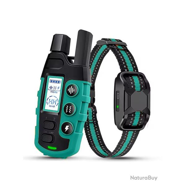 COLLIER DE DRESSAGE POUR CHIEN MULTI MODES - VERT - MANUEL EN FRAN�AIS - LIVRAISON GRATUITE