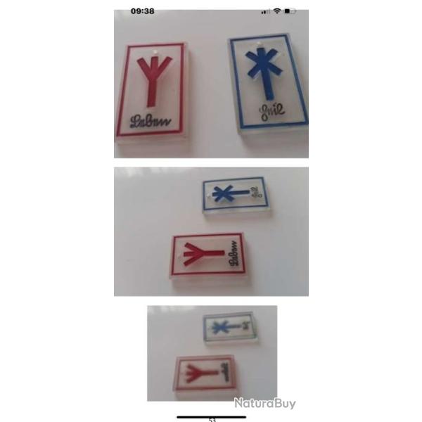 Lot de 2 runes de verre - symboles sotriques IIIme Reich