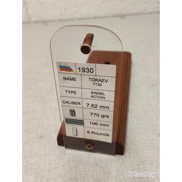 Support de pr�sentation en bois pour pistolet TT33 russe