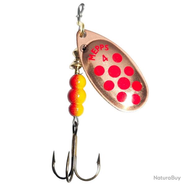 Cuiller Mepps Aglia Points Rouges Cuivre 9g A l'unit� n�4