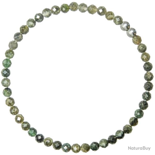 Bracelet en tourmaline verte - perles facett�es 4 mm