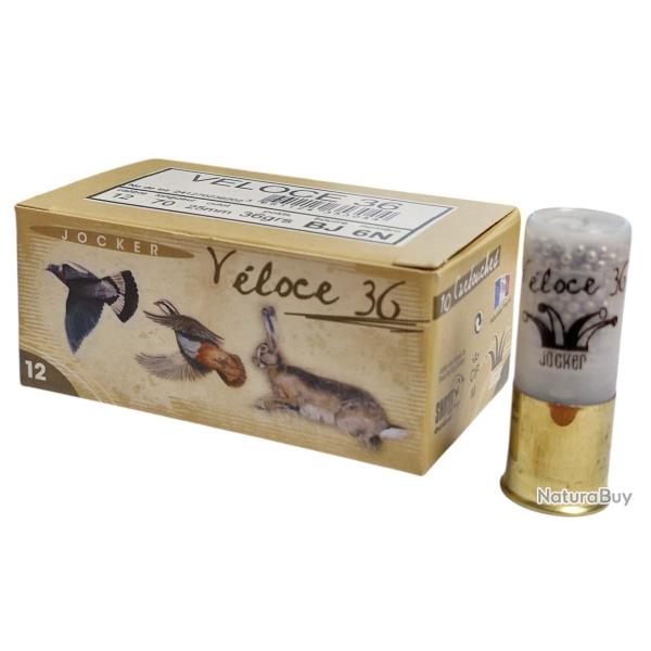 BOITE DE 10 CARTOUCHES JOCKER VELOCE 36G BOURRE JUPE CAL.12 70 PLOMB NICKEL�