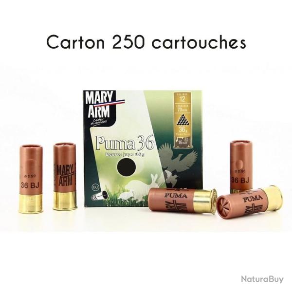 250 Cartouches MARY-ARM PUMA 36 GR BJ plombs n�7 7