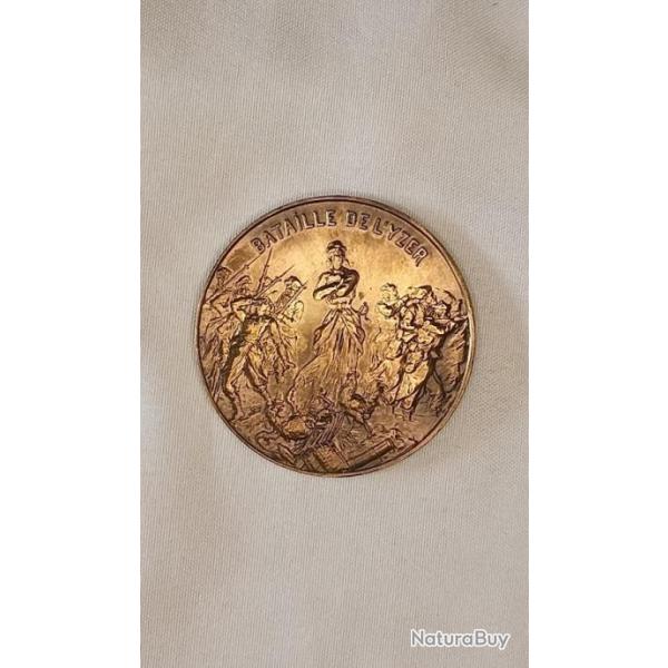 M�daille en bronze Bataille d'YSER 1916 WW1