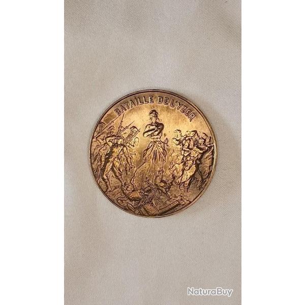M�daille en bronze Bataille d'YSER 1916 WW1