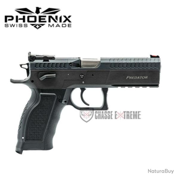 Pistolet PHOENIX Predator Aluminium Polym�re Fibre Optique Rouge Cal 9x19 Noir