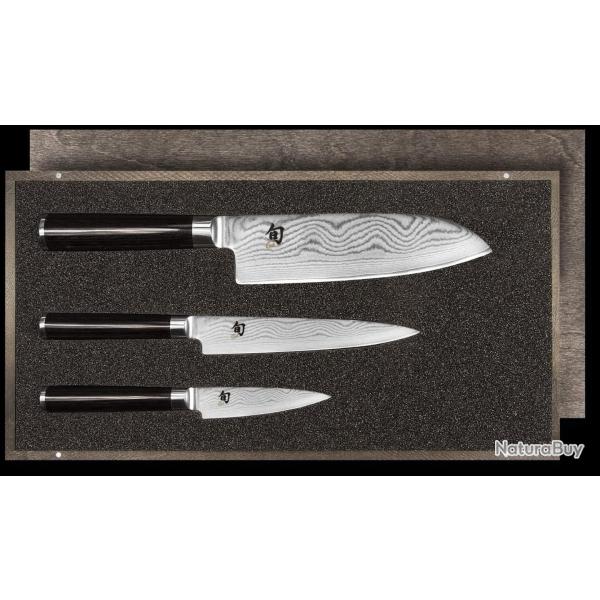 Set de 3 couteaux japonais Kai Shun Classic - Damas 32 couches VG-MAX - Office, Utilitaire & Santoku