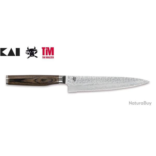 Kai TDM-1722 Shun Premier Tim Mlzer  Couteau universel  lame crante Lame 6.5" (16,5 cm), Poigne 