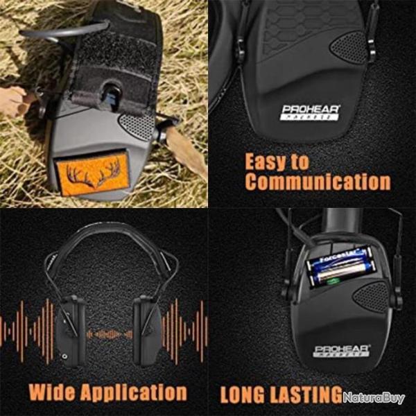 Casque de tir anti-bruit �lectronique PROHEAR 23 db. Promo ! c