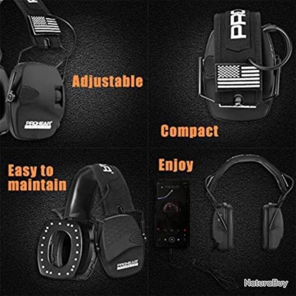 Casque de tir anti-bruit �lectronique PROHEAR 23 db. Promo ! D