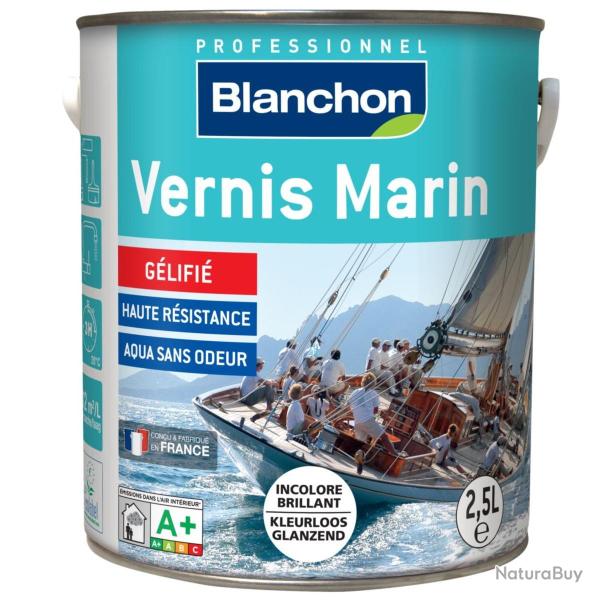 Vernis marin Blanchon incolore 2,5l aspect brillant texture gel r�sistant aux climats extr�mes et at