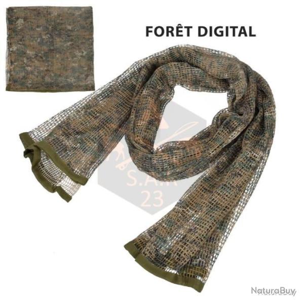 FOULARD CAMOUFLAGE POUR LA P�CHE XXL 190x90cm - FOR�T DIGITAL - LIVRAISON GRATUITE
