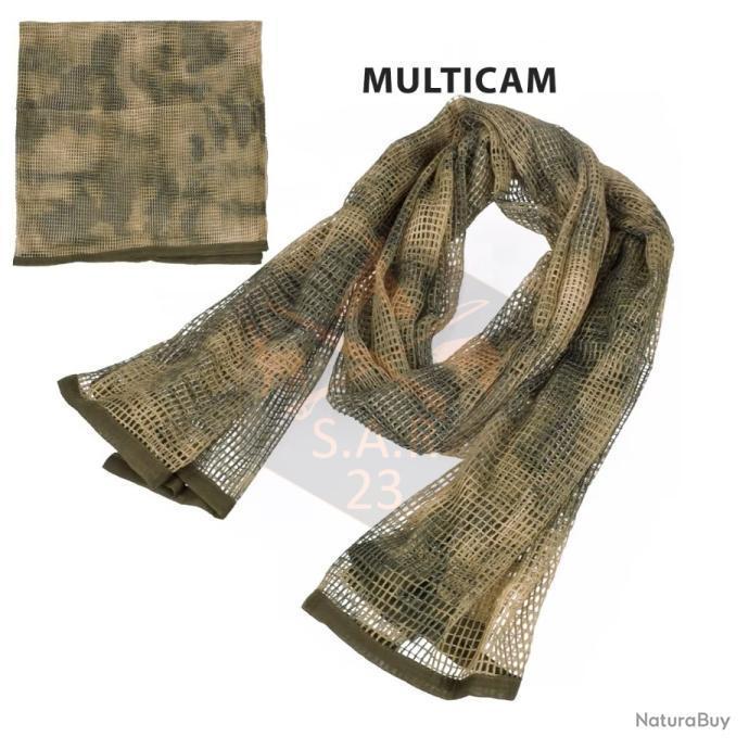 Foulard D'hiver Femme Camouflage (82 Po) En Viscose Et Laine - Neuf Sans étiquette, Tons Gris Bleu Violet