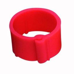 25 Bagues &agrave; clips &Oslash; 16 mm Rouge