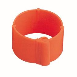 Bague orange &agrave; clips 16 mm par 100
