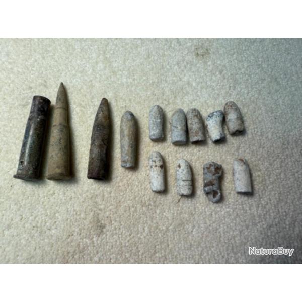 1 LOT DE BALLES  GUERRE DE 1870 DE FOUILLE  19 �ME