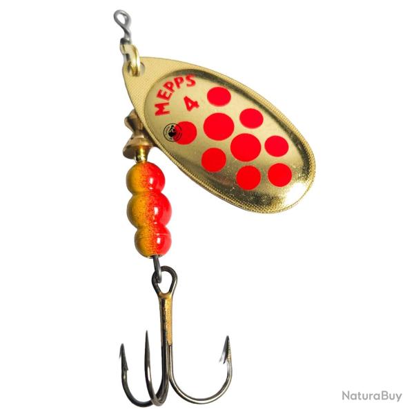 Cuiller Mepps Aglia Points Rouges Or 13g A l'unit� N�5