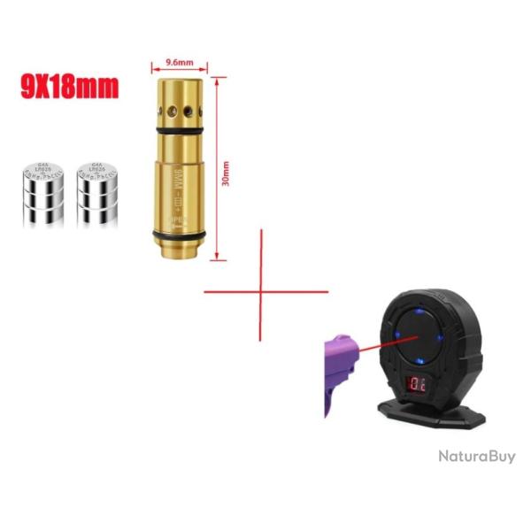 Cible �lectronique et Cartouche laser de manipulation et de tir d'entrainement pour 9x18 Makarov mm