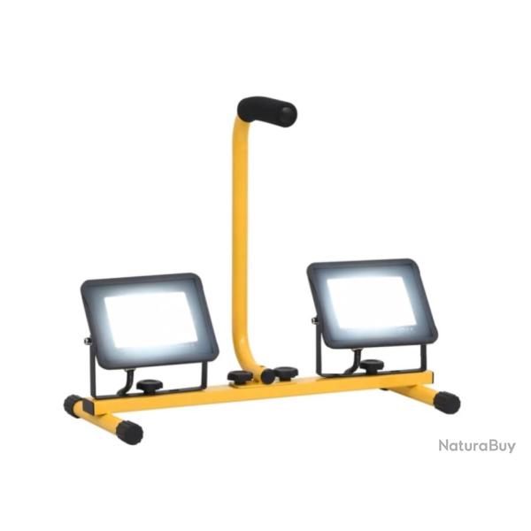 Projecteur LED 2x30W avec Poigne - Lumire Blanc Froid, 4200 lm, 3000K