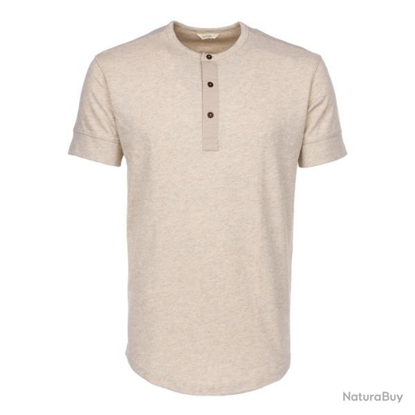 T Shirt Henley 1927 Blanc Ecrue Pike Brothers