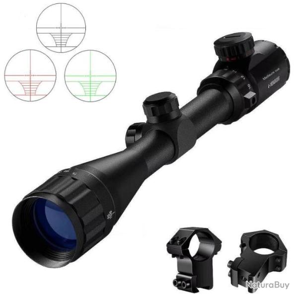 Lunette de vis�e AOEG 4-16X40 rail colliers 11mm r�ticule lumineux r�glable *Ench�re* chasse airsoft