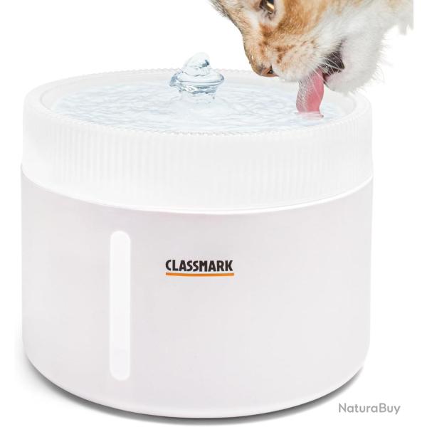 Fontaine a Eau Chat 2L Distributeur Eau Chat Couches de filtrage BLANC